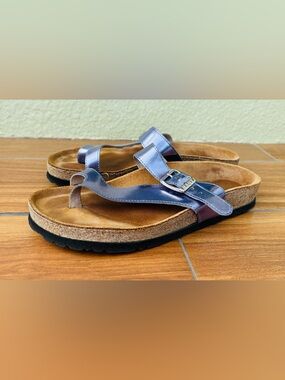 Naot Tahoe 7700 Sandal Slides in Purple Mirror Leather Size: 6